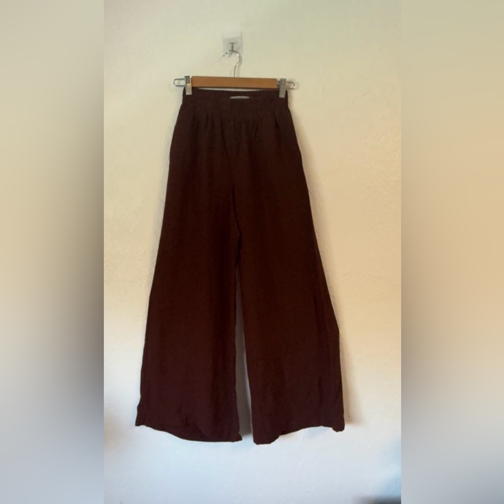 Basement Wide Leg Pants Size S – Chocolate Brown – Rayon/Nylon Blend - Picture 4 of 9
